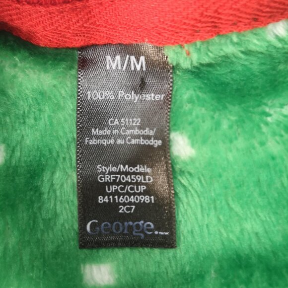 George Ladies Size Medium Green w/ Jingle Bells Fleece Ugly Christmas Sweater - Picture 3 of 9